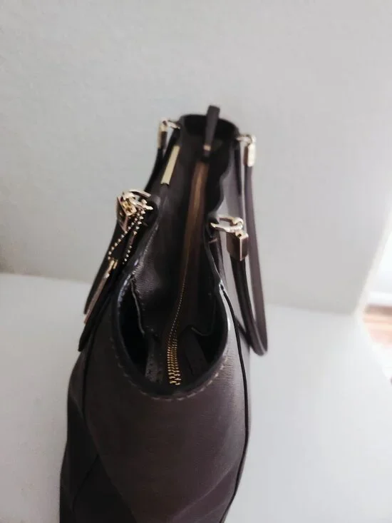 Euc Coach Madison Brown/Bronze Metallic Tote Bag Xl - Picture 6 of 15